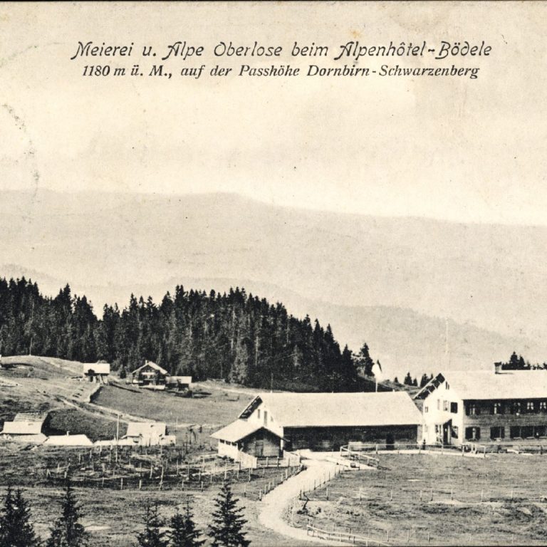Meierei und Alpe Oberlose, Bödele, um 1900, (c) Stadtmuseum Dornbirn