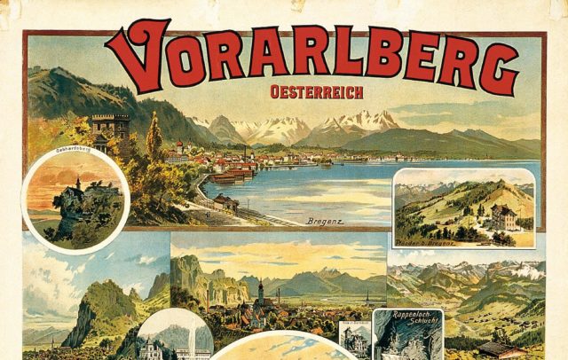 Erstes Werbeplakat des Landesverbandes Vorarlberg Tourismus 1894
