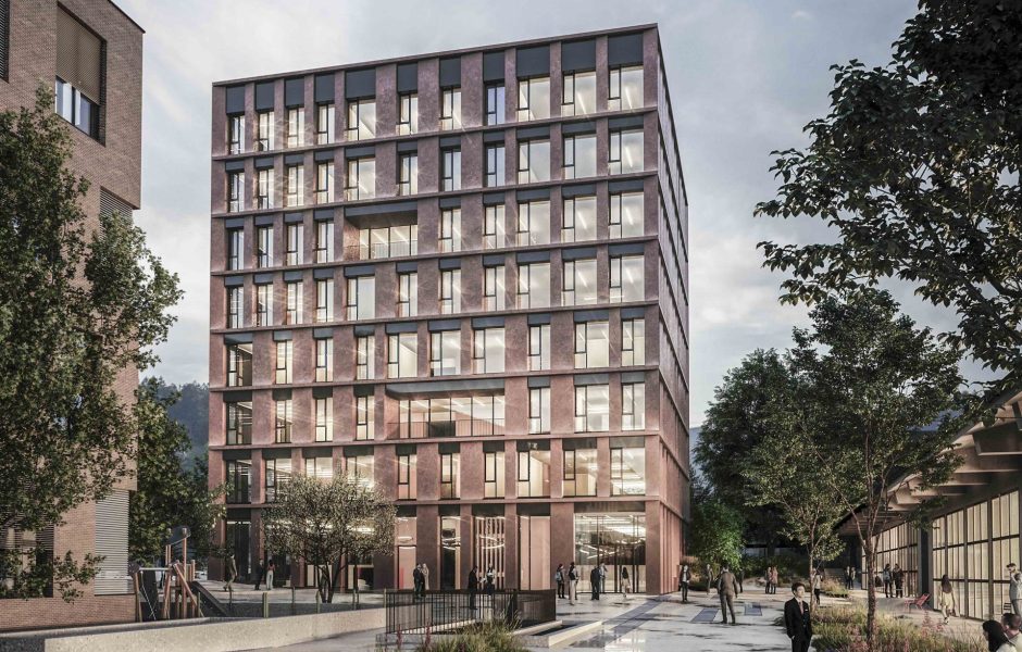 Rendering vom neuen Gebäude am CAMPUS V