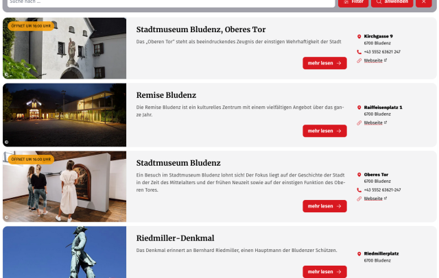 Darstellung Collection Widget POI in der V-Cloud