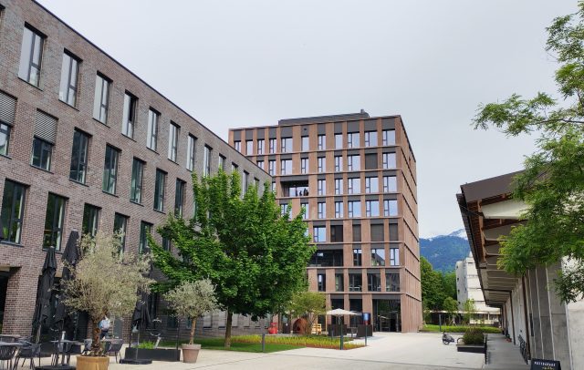 Das Gebäude am CAMPUS V, neuer Bürostandort von Vorarlberg Tourismus GmbH und dem forum Vorarlberg Das Gebäude am CAMPUS V, neuer Bürostandort von Vorarlberg Tourismus GmbH und dem forum Vorarlberg